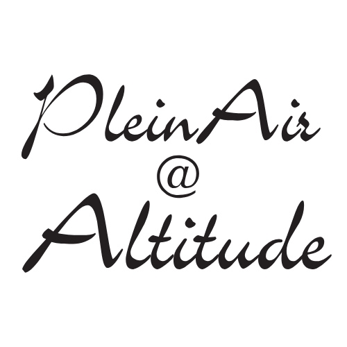 The logo features the words 'Plein Air Altitude' in a stylized, cursive font in Grand County Colorado.