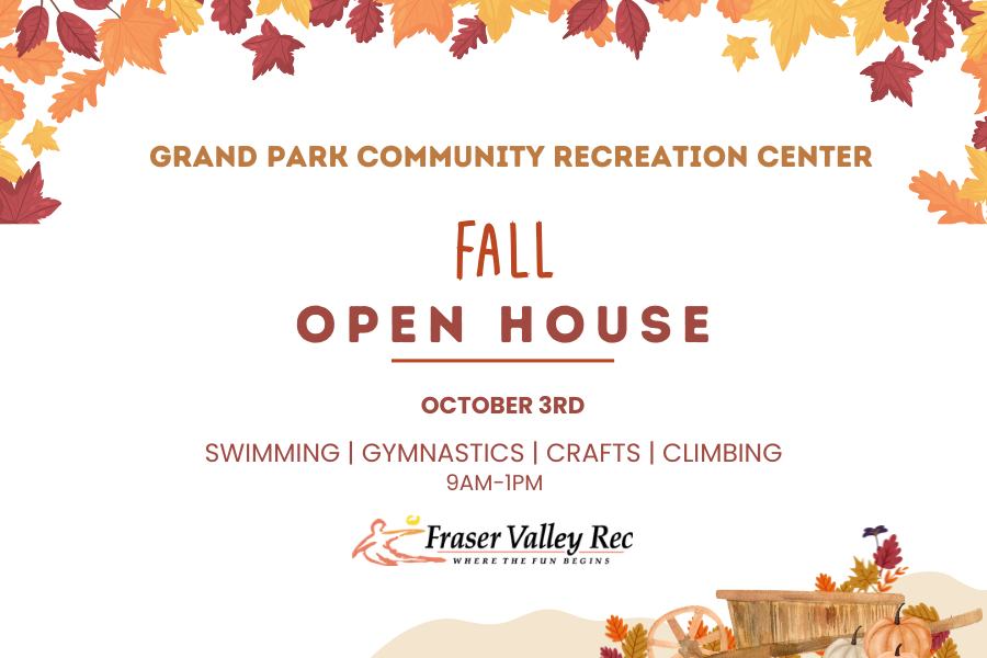 A flyer for a fall open house at Grand Park Community Recreation Center in Grand County Colorado.